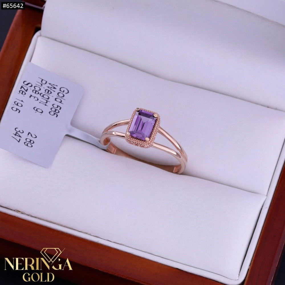 Rose gold women's ring #65642