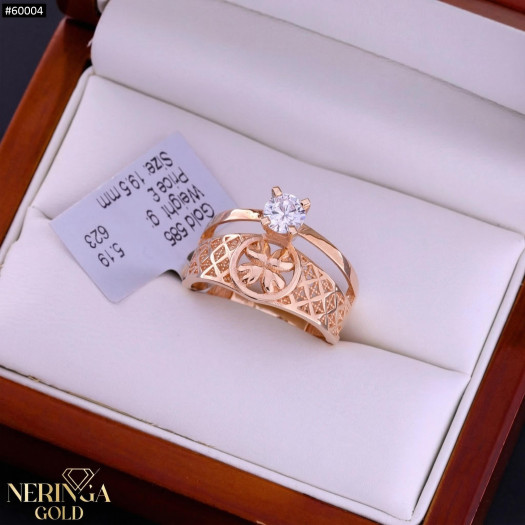 Rose gold women's ring #60004