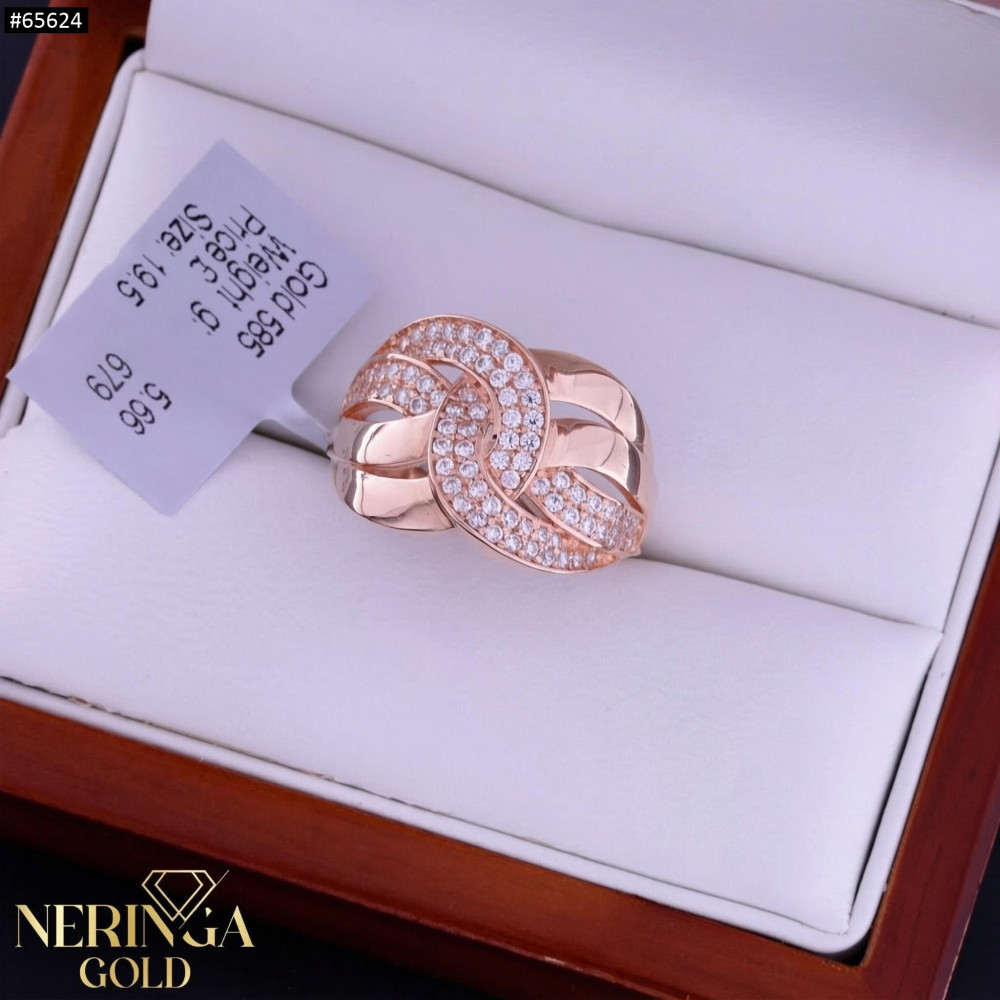 Rose gold women's ring #65624