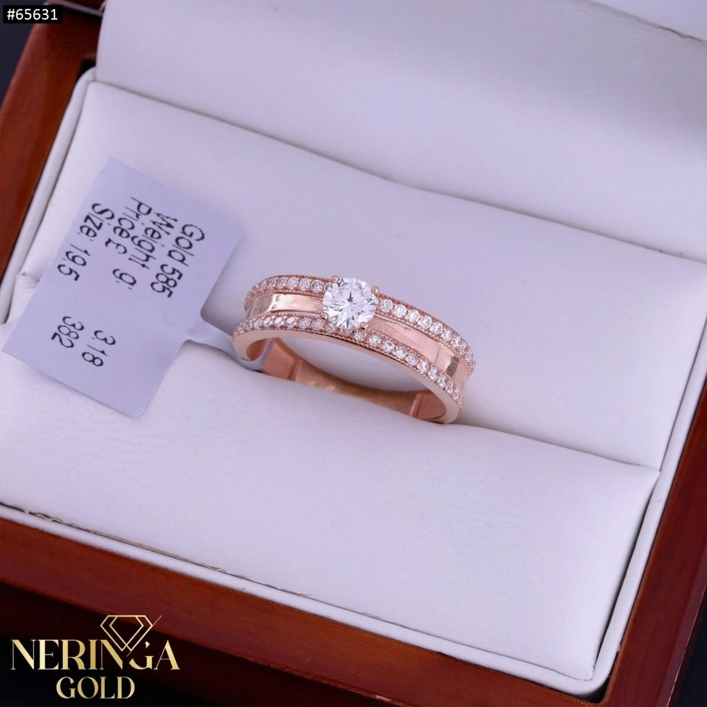 Rose gold women's ring #65631