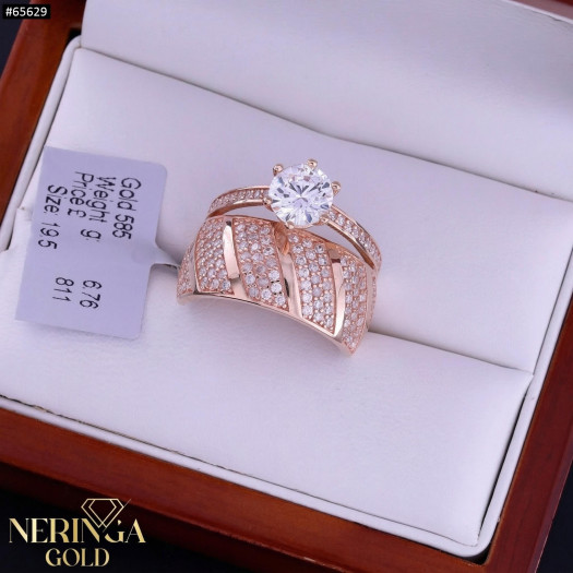 Rose gold women's ring #65629