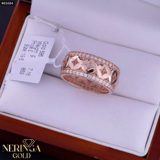 Rose gold women's ring #65684