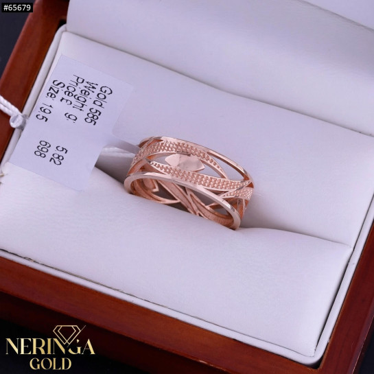Rose gold women's ring #65679