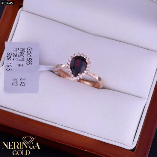 Rose gold women's ring #65645