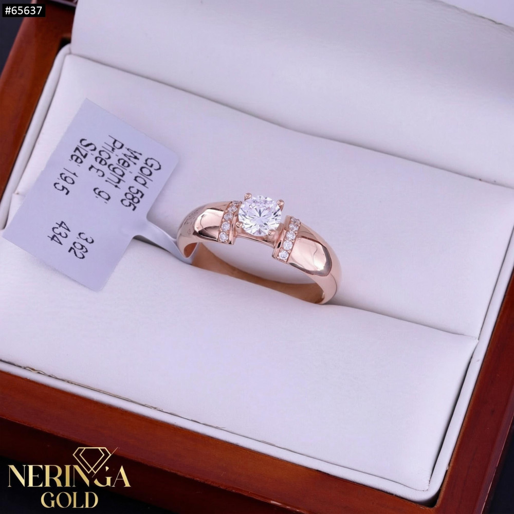 Rose gold women's ring #65637