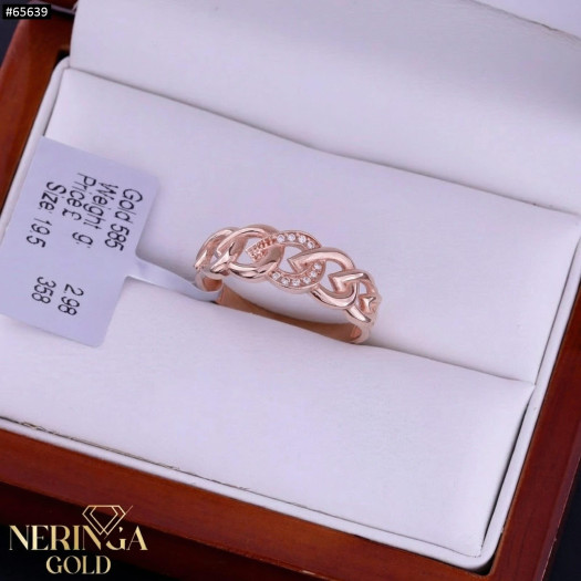 Rose gold women's ring #65639