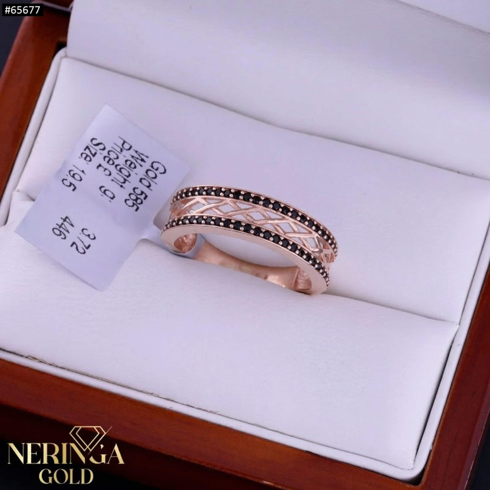 Rose gold women's ring #65677