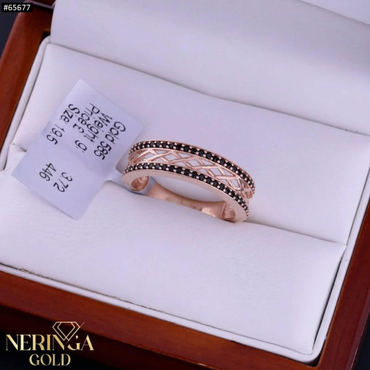 Rose gold women's ring #65677