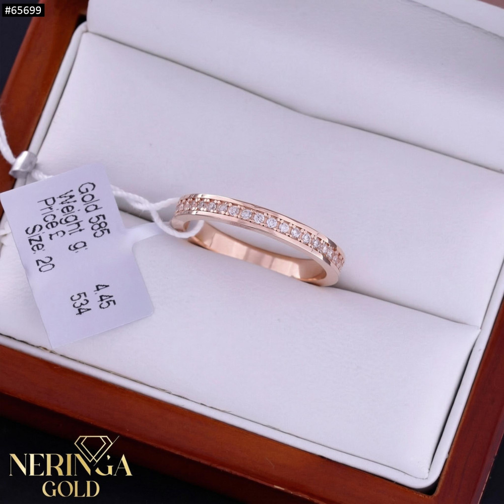 Rose gold women's ring #65699