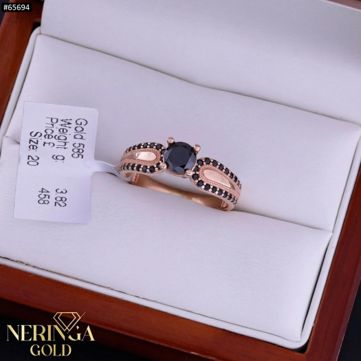 Rose gold women's ring #65694