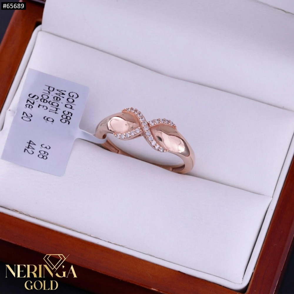 Rose gold women's ring #65689