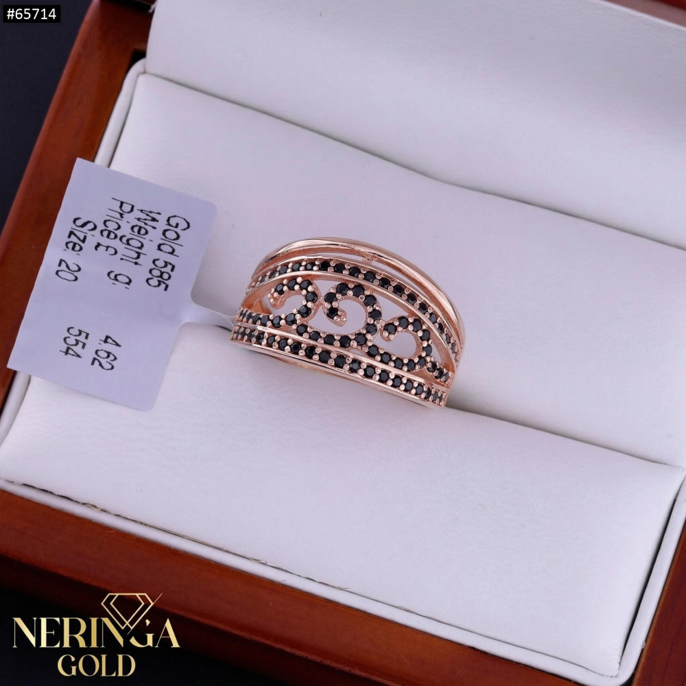 Rose gold women's ring #65714