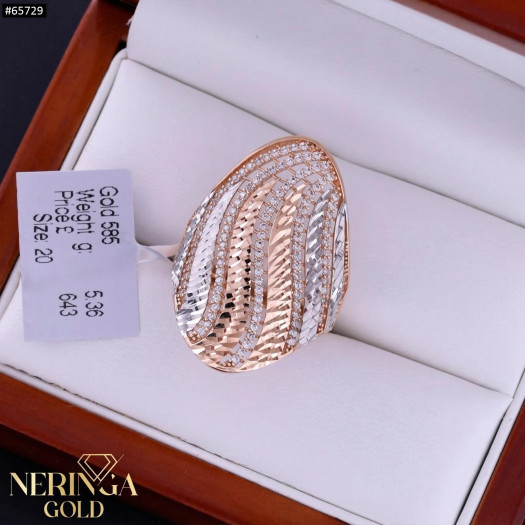 Rose gold women's ring #65729