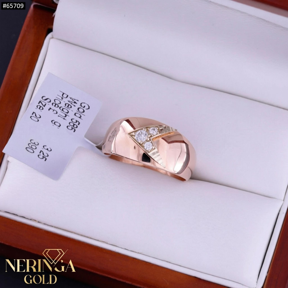 White rose gold women's ring #65709