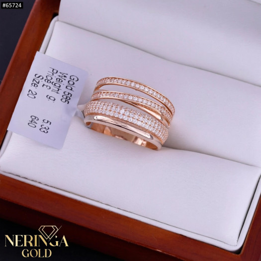 Rose gold women's ring #65724