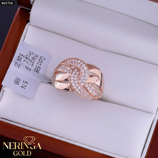 Rose gold women's ring #65706
