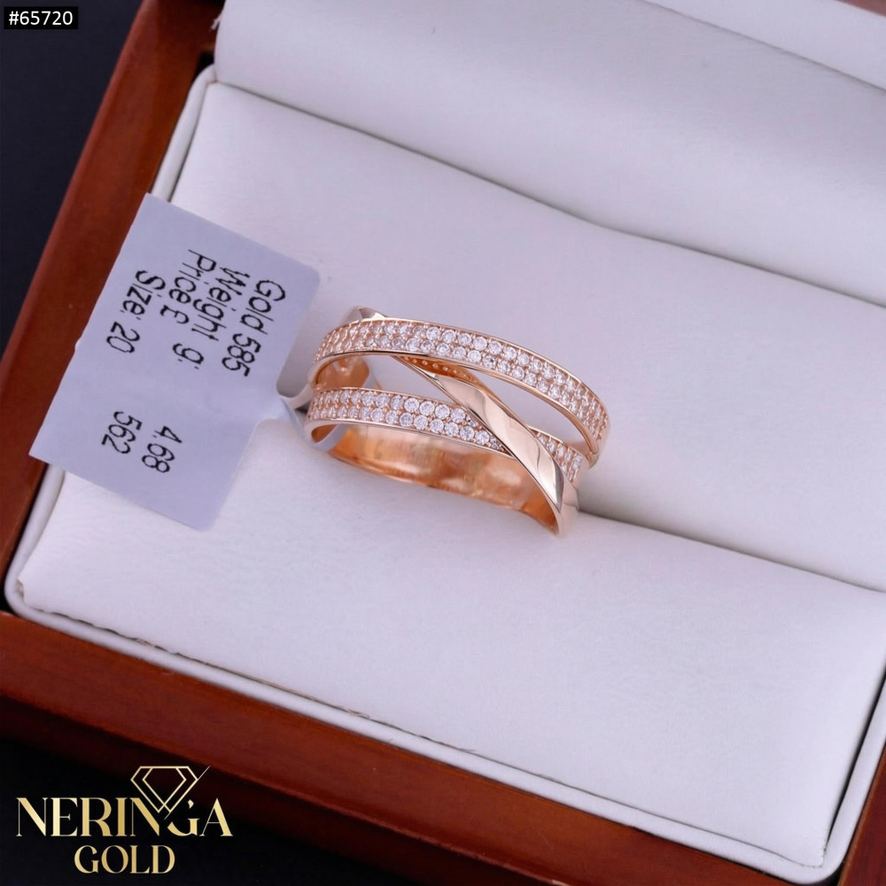 Rose gold women's ring #65720