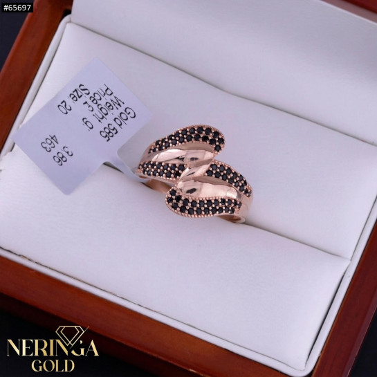 Rose gold women's ring #65697