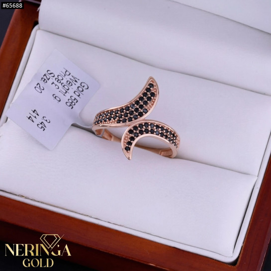 Rose gold women's ring #65688