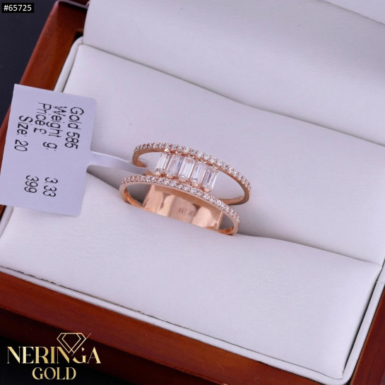 Rose gold women's ring #65725