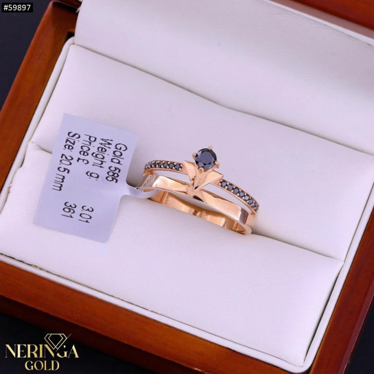 Rose gold women's ring #59897