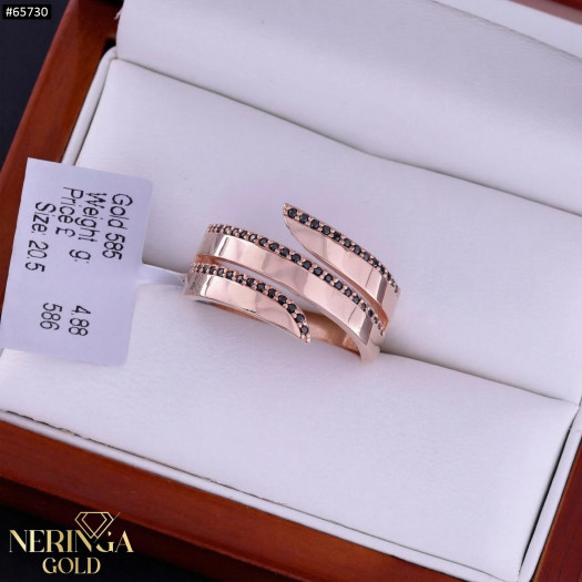 Rose gold women's ring #65730
