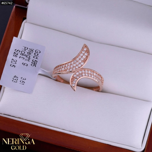 Rose gold women's ring #65742