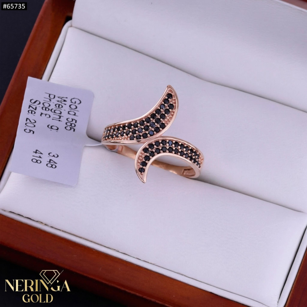 Rose gold women's ring #65735