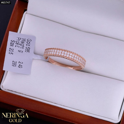 Rose gold women's ring #65747