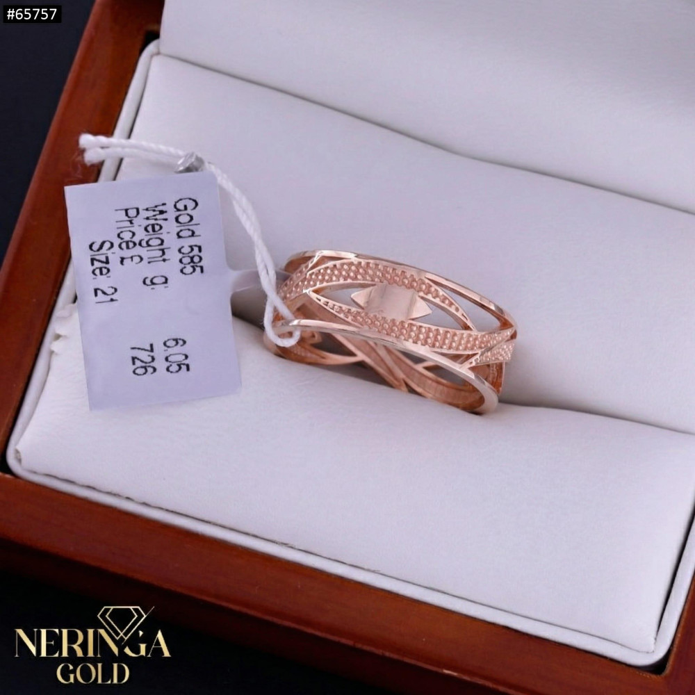 Rose gold women's ring #65757