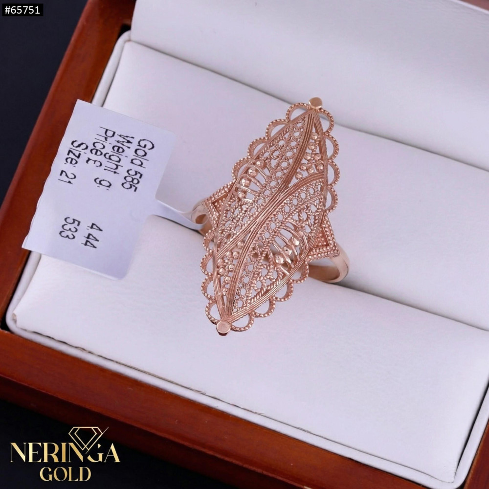 Rose gold women's ring #65751