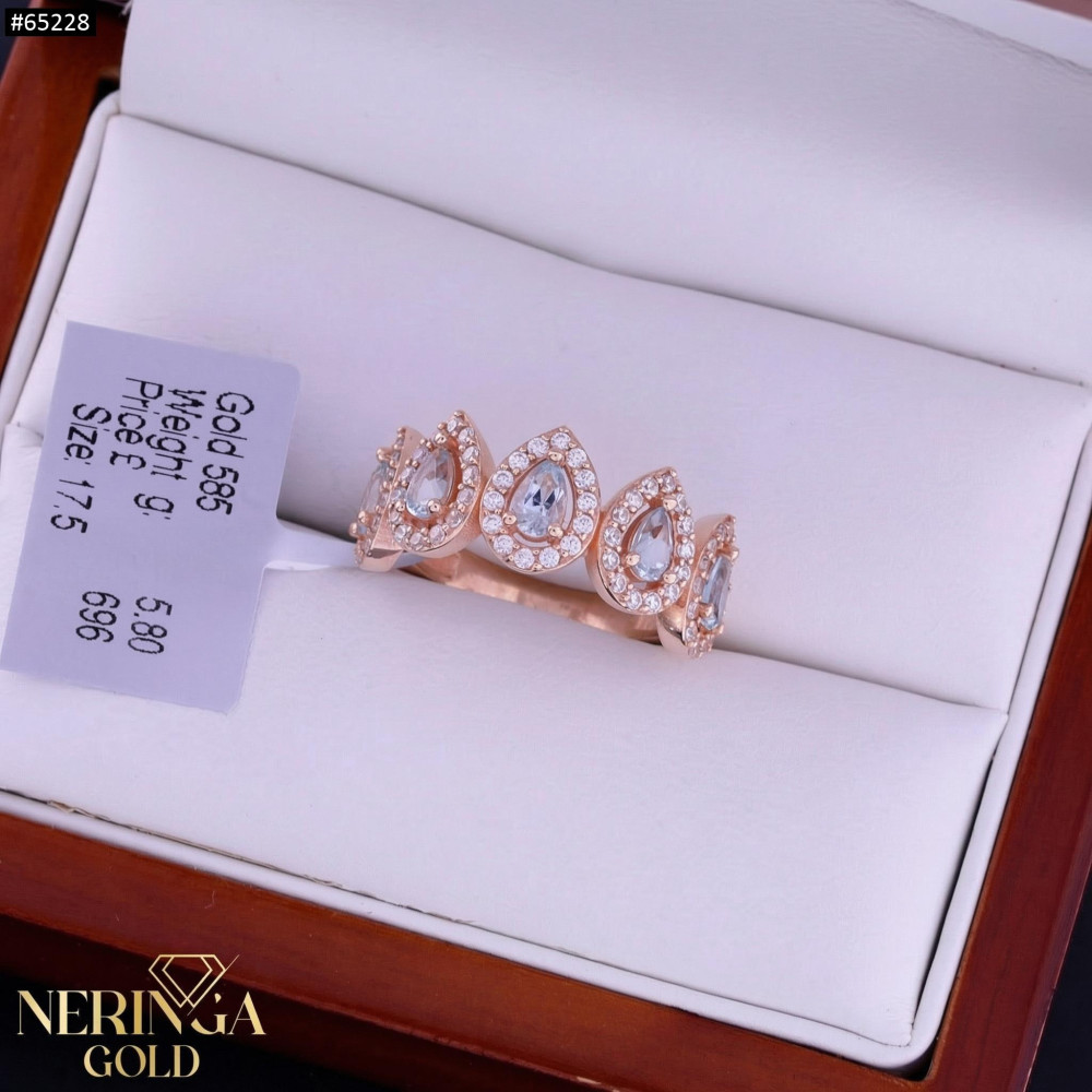 Rose gold women's ring #65228