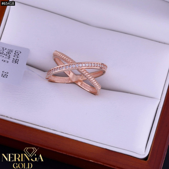 Rose gold women's ring #65418