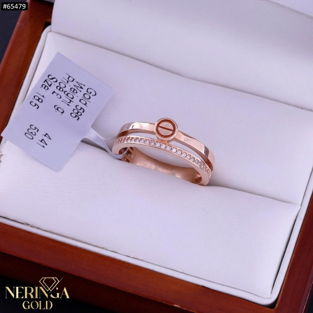 Rose gold women's ring #65479