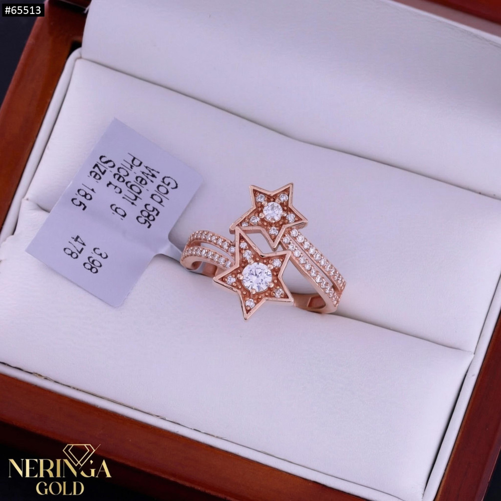 Rose gold women's ring #65513