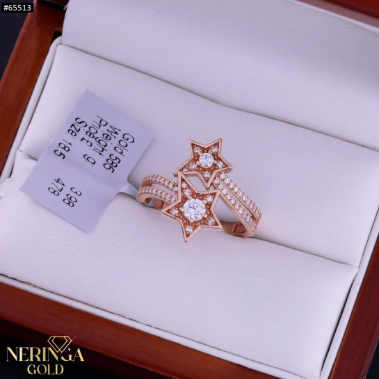 Rose gold women's ring #65513