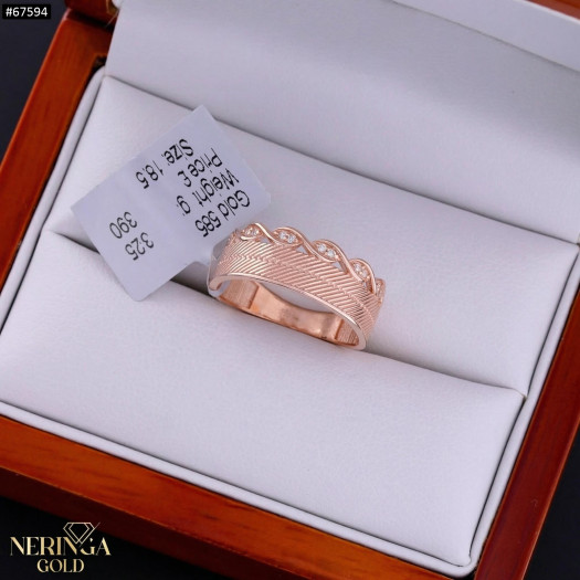Rose gold women's ring #67594
