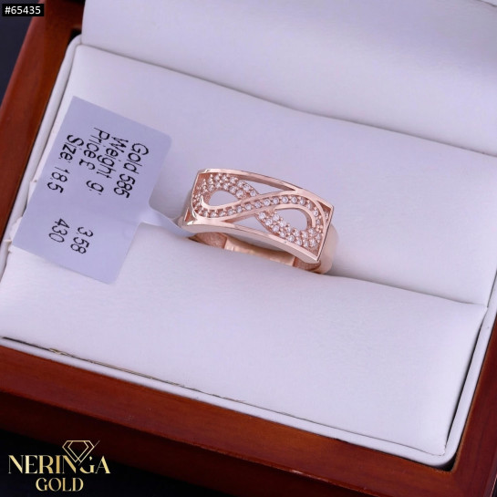 Rose gold women's ring #65435