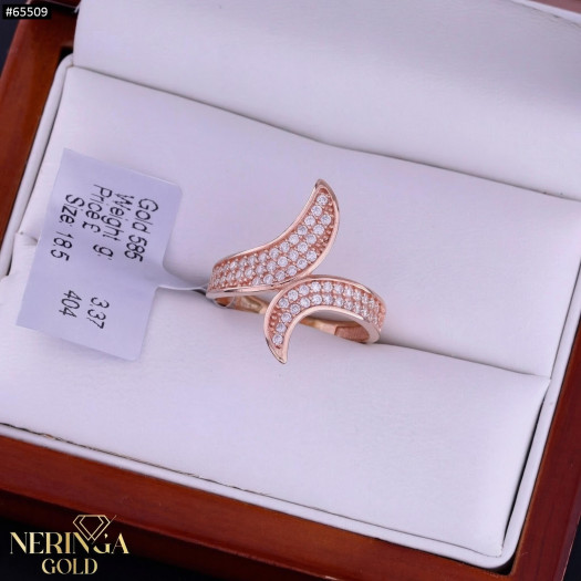 Rose gold women's ring #65509