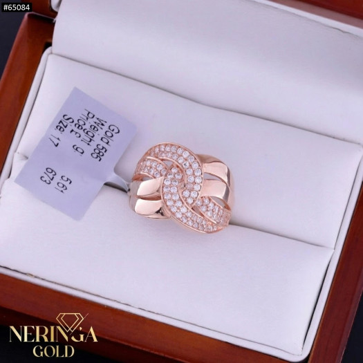 Rose gold women's ring #65084