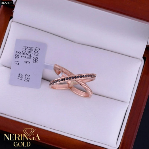 Rose gold women's ring #65095