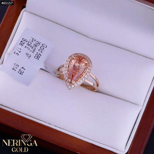 Rose gold women's ring #65157