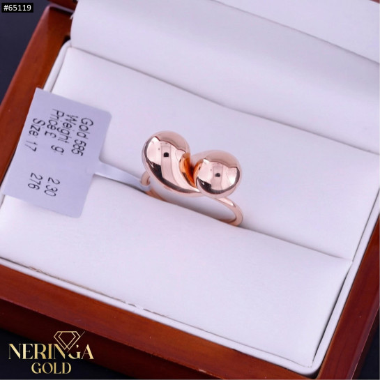 Rose gold women's ring #65119
