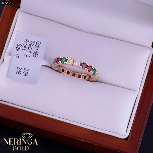 Rose gold women's ring #65125