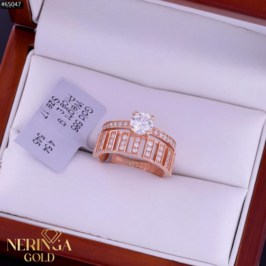 Rose gold women's ring #65047