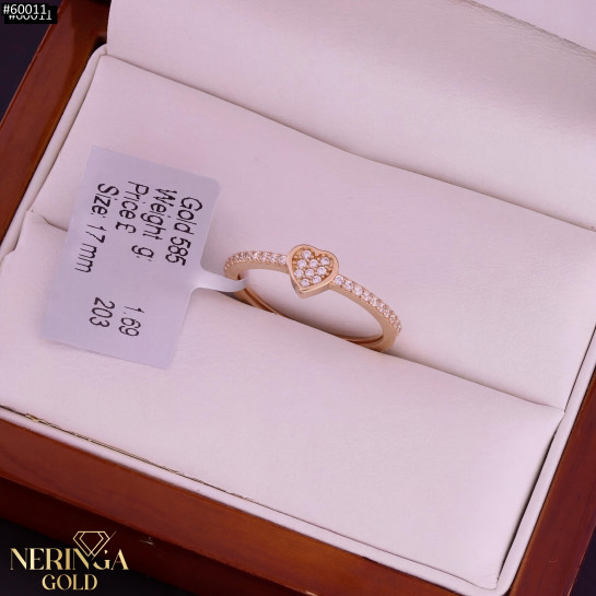 Rose gold women's ring #60011