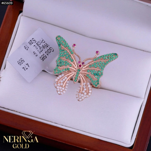 Rose gold women's ring #65609