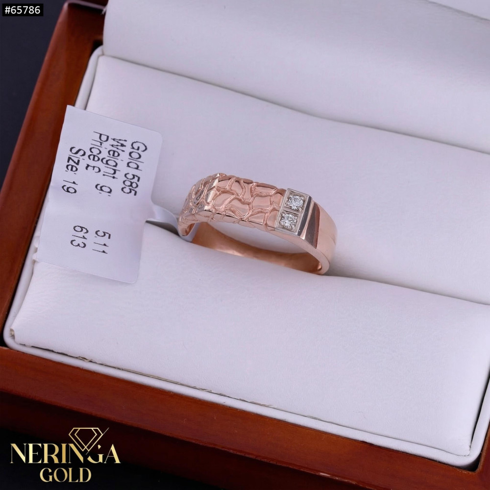 White rose gold men ring #65786