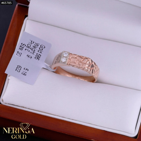 White rose gold men ring #65785