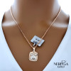 White rose gold zodiac sign pendant #61558